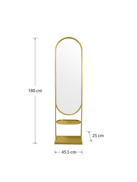 Καθρέπτης Anelsa Pakoworld Χρυσό 45.5x25x180εκ