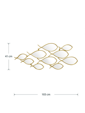 Καθρέπτης Filow Pakoworld Χρυσό 103x2x38εκ