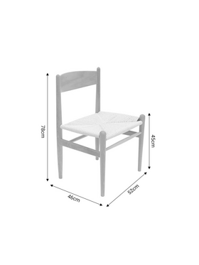 Καρέκλα Conan Pakoworld Φυσικό Ξύλο Oξιάς-Έδρα Φυσικό Σχοινί 52x46x78εκ
