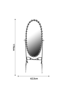 Καθρέπτης Present Inart Μαύρο Μέταλλο 63.5x50x171εκ