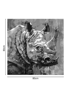 Πίνακας σε Καμβά Rhinocery Inart 80x3x80εκ