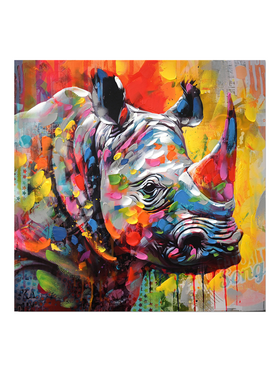 Πίνακας σε Καμβά Rhinocery Inart 80x3x80εκ