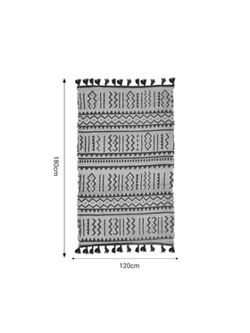 Χαλί Utrion Inart Φυσικό-Μαύρο Γιούτα-Βαμβάκι 120x180x1εκ