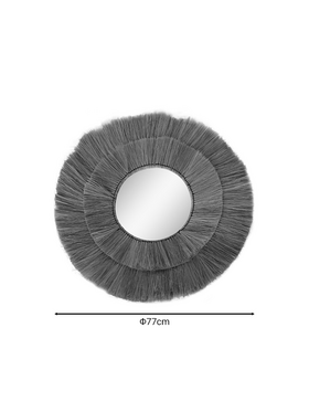 Καθρέπτης Lopo Inart Φυσικό Ψάθα Φ100x4εκ