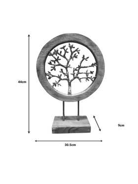 Επιτραπέζιο Διακοσμητικό Δέντρο Krom Inart Φυσικό Μάνγκο Ξύλο-Αλουμίνιο 30.5x9x44εκ