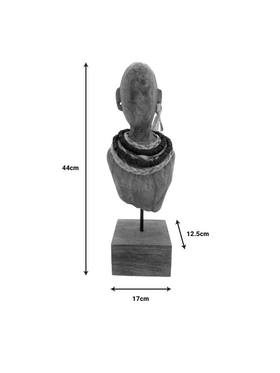 Προτομή Ebia Inart Μάνγκο Ξύλο-Μέταλλο σε Καρυδί Απόχρωση 17x12.5x44εκ