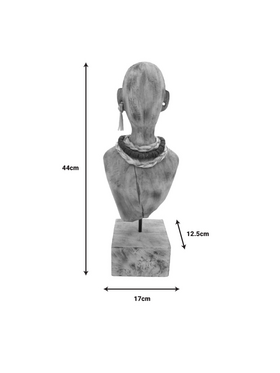 Προτομή Ebia Inart Μάνγκο Ξύλο-Μέταλλο σε Φυσική Απόχρωση 17x12.5x44εκ