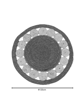 Χαλί Opronzo Inart Φυσικό Σχοινί Φ120x2εκ