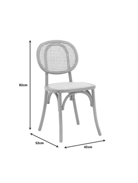 Καρέκλα Zoel Pakoworld Ξύλο Οξιάς και Rattan σε Φυσική Απόχρωση 45x52x82εκ