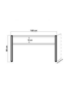 Κονσόλα pwf-0241 Pakoworld Χρώμα Πεύκου-Μαύρο 140x35x80εκ