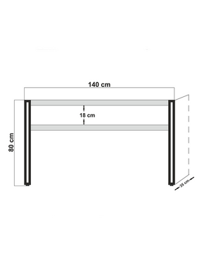 Κονσόλα pwf-0241 Pakoworld Χρώμα Πεύκου-Μαύρο 140x35x80εκ