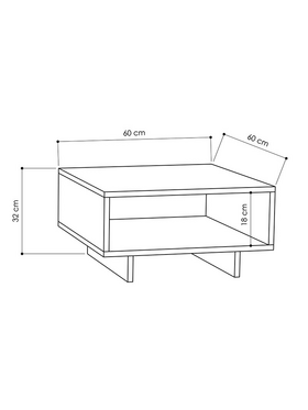 Τραπέζι Σαλονιού Hola Pakoworld Ανθρακί 60x60x32εκ