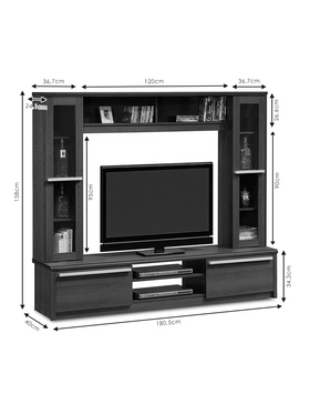 Σύνθετο Σαλονιού Chico tv Pakoworld Χρώμα Embony oak 180.5x40x158εκ