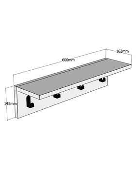 Κρεμάστρα Mulan Pakoworld Χρώμα Καρυδί 60x16x14.5εκ