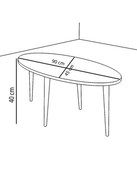 Τραπέζι Σαλονιού Barton Pakoworld Sonoma-Καφέ 90x45x40εκ