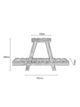 Ραφιέρα-Σταντ Φυτών Tisa Pakoworld Ξύλο Καφέ 75x25x49εκ