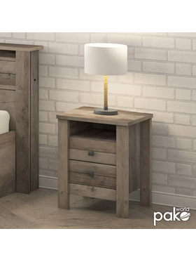 Κομοδίνο Tara Pakoworld Rustic oak 40x40x50.5εκ