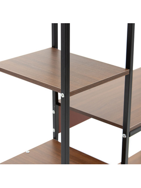Ραφιέρα Επιδαπέδια Leena Pakoworld Μέταλλο Dark oak-Μαύρο 80x30x142εκ