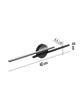 Φωτιστικό Τοίχου-Απλίκα pwl-1138 Pakoworld led Μαύρο 40x10x6εκ