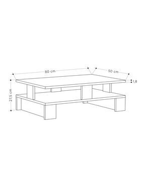 Τραπέζι Σαλονιού Mansu Pakoworld Γκρι Antique 80x50x27.5εκ