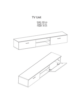 Σύνθετο Σαλονιού Salome Pakoworld led Wenge 200x41x190εκ