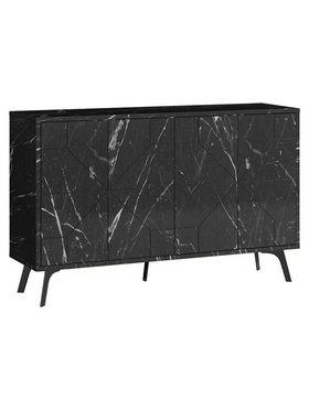 Μπουφές Ursula Pakoworld Μαύρο Μαρμάρου 123x35x77.5εκ