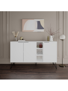Μπουφές Clara Pakoworld Λευκό 142x35.5x83εκ