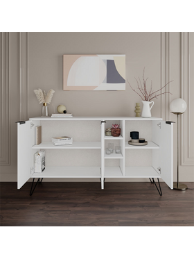 Μπουφές Clara Pakoworld Λευκό 142x35.5x83εκ