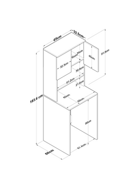 Σετ Μπάνιου Rasmus Pakoworld Ανθρακί-Φυσικό 65x60x183.6εκ.