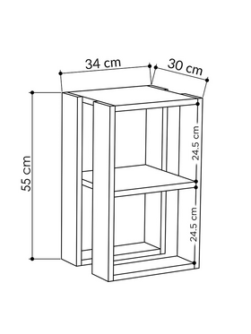 Κομοδίνο Passion Pakoworld oak 34x30x55εκ