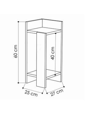 Κομοδίνο Immerse Pakoworld σετ 2 Τμχ. Antique Λευκό-Γκρι 27x25x60εκ