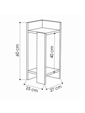 Κομοδίνο Immerse Pakoworld σετ 2 Τμχ. oak-Ανθρακί 27x25x60εκ