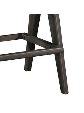 Σκαμπό bar Winslow Pakoworld Ξύλο Rubberwood Μαύρο-pvc Rattan Φυσικό-Ύφασμα Γκρι 44.5x46x98εκ