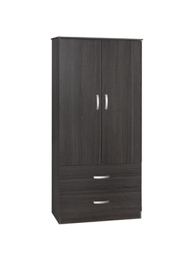 Ντουλάπα Δίφυλλη και Πατάρι Zelia Pakoworld Wenge 79x42x240εκ.