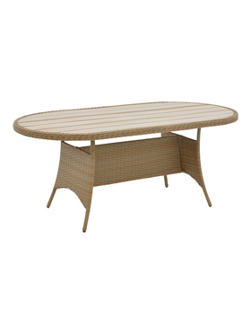 Τραπέζι Keir Pakoworld Rattan-Αλουμίνιο Καφέ 180x90x72εκ