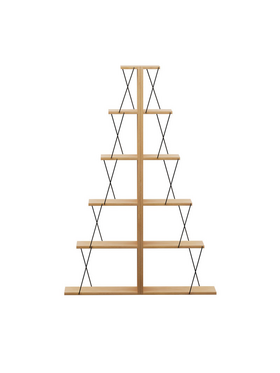 Βιβλιοθήκη Mini Tars Pakoworld Sonoma-Μαύρο 130x22x146εκ