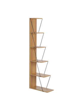 Βιβλιοθήκη Mini Tars Pakoworld Sonoma-Μαύρο 130x22x146εκ