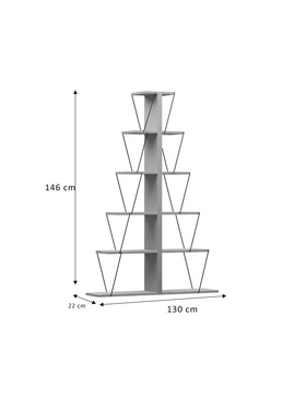 Βιβλιοθήκη Mini Tars Pakoworld Sonoma-Μαύρο 130x22x146εκ