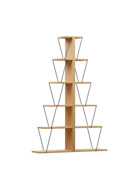 Βιβλιοθήκη Mini Tars Pakoworld Sonoma-Μαύρο 130x22x146εκ