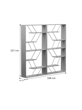Βιβλιοθήκη Tars Pakoworld Sonoma-Μαύρο 168x24x157εκ