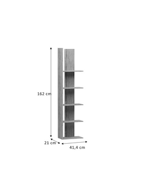 Βιβλιοθήκη Mirca Pakoworld Μελαμίνης Sonoma 41,4x21x162εκ