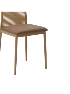 Καρέκλα Lasmipe Inart Καφέ pu-Rattan 40x49x96εκ