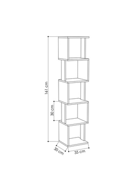 Βιβλιοθήκη - Στήλη Piri Pakoworld Λευκό Μελαμίνης 35x30x161εκ