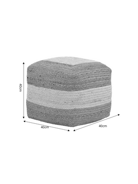 Σκαμπό-Πουφ Sofian Inart Μπεζ 100% Γιούτα 40x40x40εκ