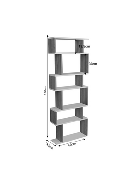 Βιβλιοθήκη Iolmi Pakoworld Ανθρακί-oak Μελαμίνης 60x19.5x160εκ