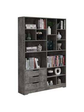 Βιβλιοθήκη Lucinda Pakoworld Γκρι oak 120x29.8x180.5εκ