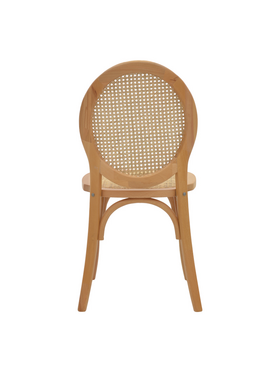 Καρέκλα Camil Pakoworld Φυσικό Ξύλο Οξιάς-Φυσικό Rattan 45x50x94εκ