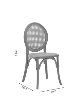 Καρέκλα Camil Pakoworld Φυσικό Ξύλο Οξιάς-Φυσικό Rattan 45x50x94εκ