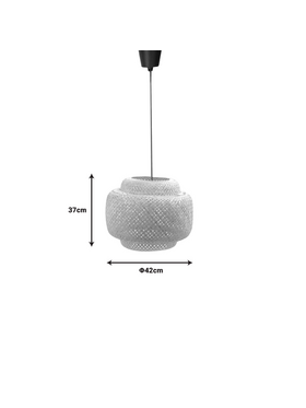 Φωτιστικό Οροφής Μονόφωτο Forsy Inart ε27 Φυσκό Μπαμπού Φ42x180εκ