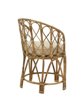 Πολυθρόνα Rostan Inart Φυσικό Rattan με Μαξιλάρι 60x46x80εκ